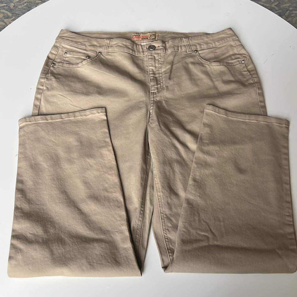 Just My Size Khaki Tan Classic Denim Stretch Jean Slimming Panel Plus Sz 20W NEW